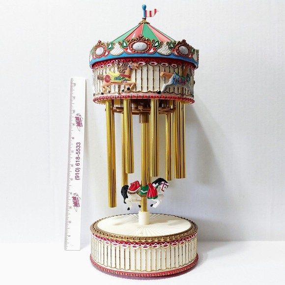 Vintage Avon 1999 Christmas Horse Carousel With Musical Chimes 17 Inch Working? - Picture 1 of 1